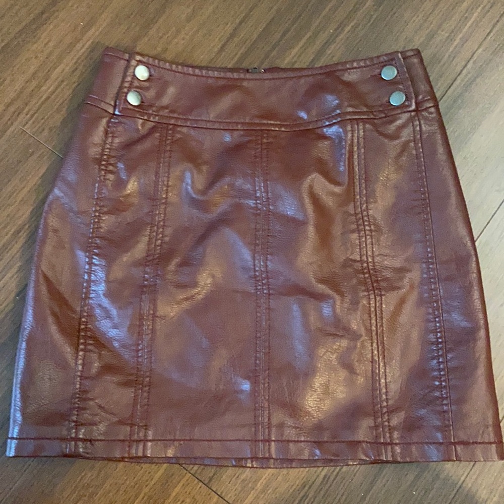 Free people faux leather mini skirt